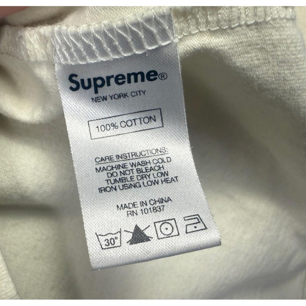 Supreme Shirt Mens Medium Striped Rib Logo Cotton Jersey Crewneck L/S Streetwear - Picture 5 of 8